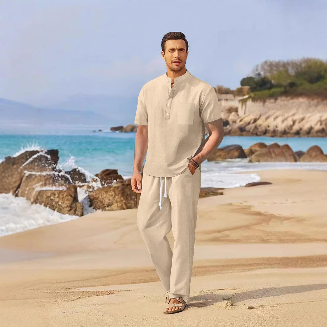 Loose Casual Cotton Linen Men' - مراجعة Linen Shirt Breathable وسعره