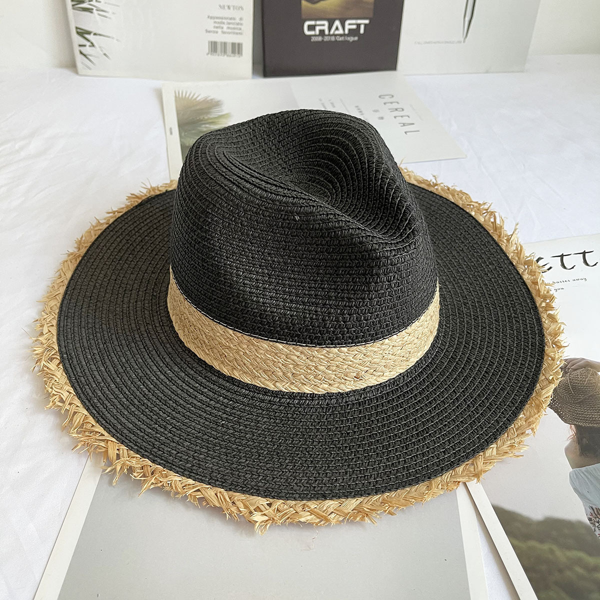 Fringed Brim Panama Hat Wide B - مراجعة Bucket Hat Straw وسعره