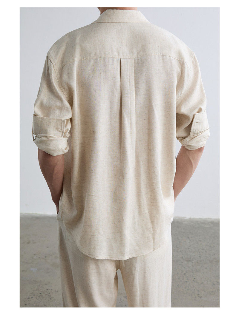 High-end Natural Linen Men's S - مراجعة Linen Shirt Breathable وسعره