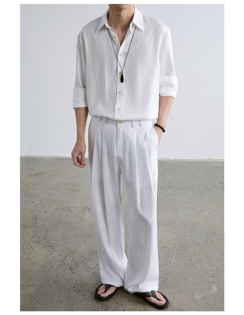 High-end Natural Linen Men's S - مراجعة Linen Shirt Breathable وسعره