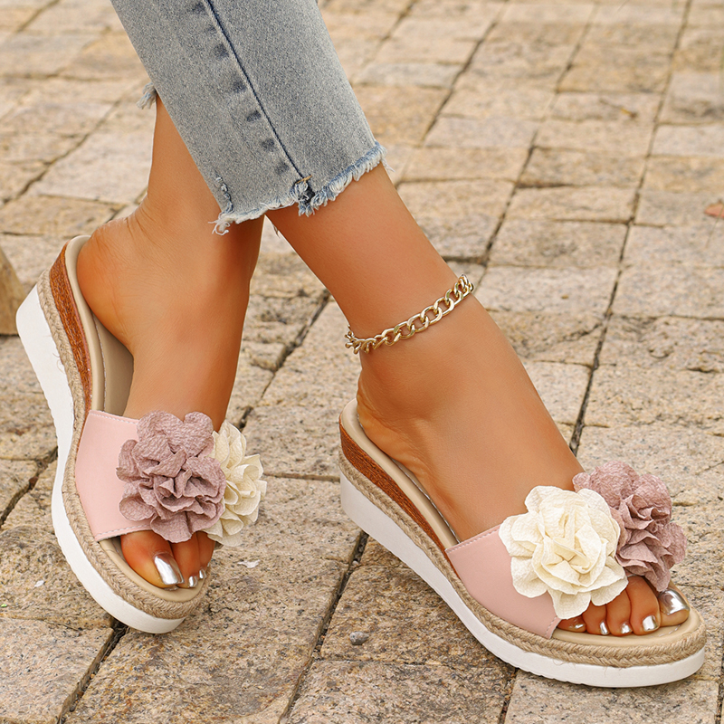 Women's Pink Flower Decor Plat - مراجعة Espadrille Slip On وسعره