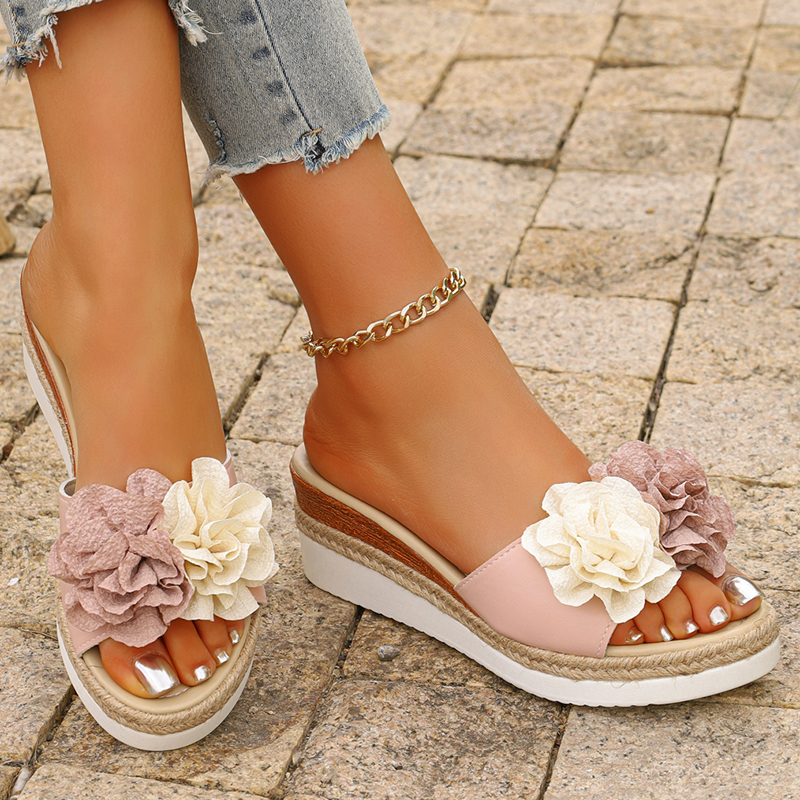 Women's Pink Flower Decor Plat - مراجعة Espadrille Slip On وسعره