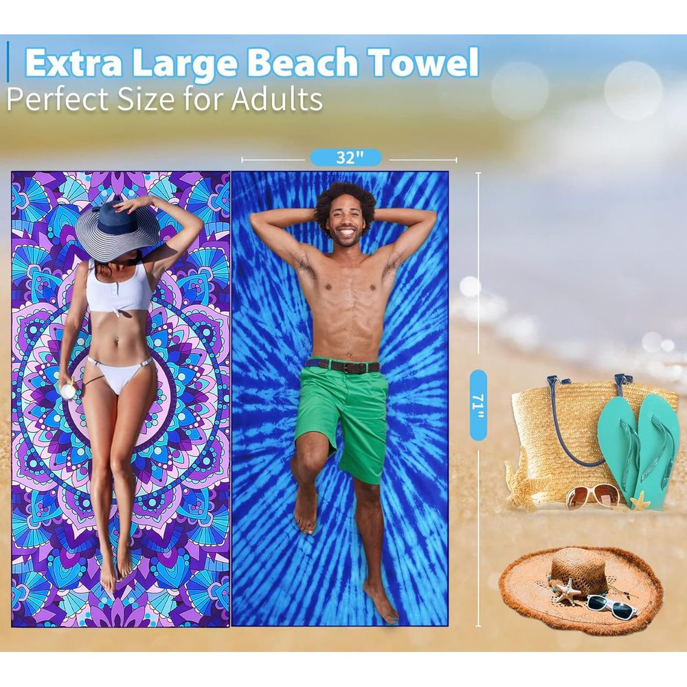 Lightweight Oversized 71x32 Be - مراجعة Beach Towel Large وسعره