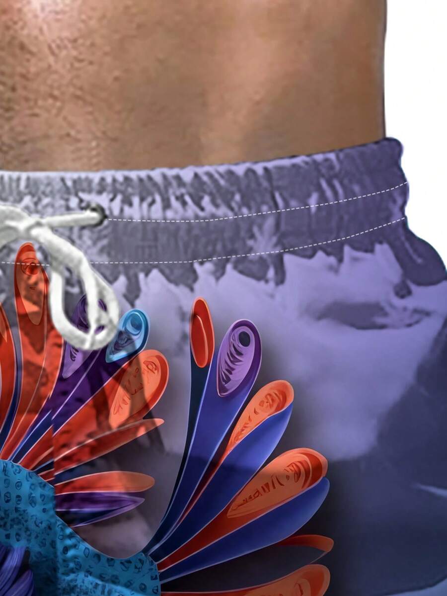 Gradient Purple Blue Swim Trun - مراجعة Swim Trunk Quick Dry وسعره