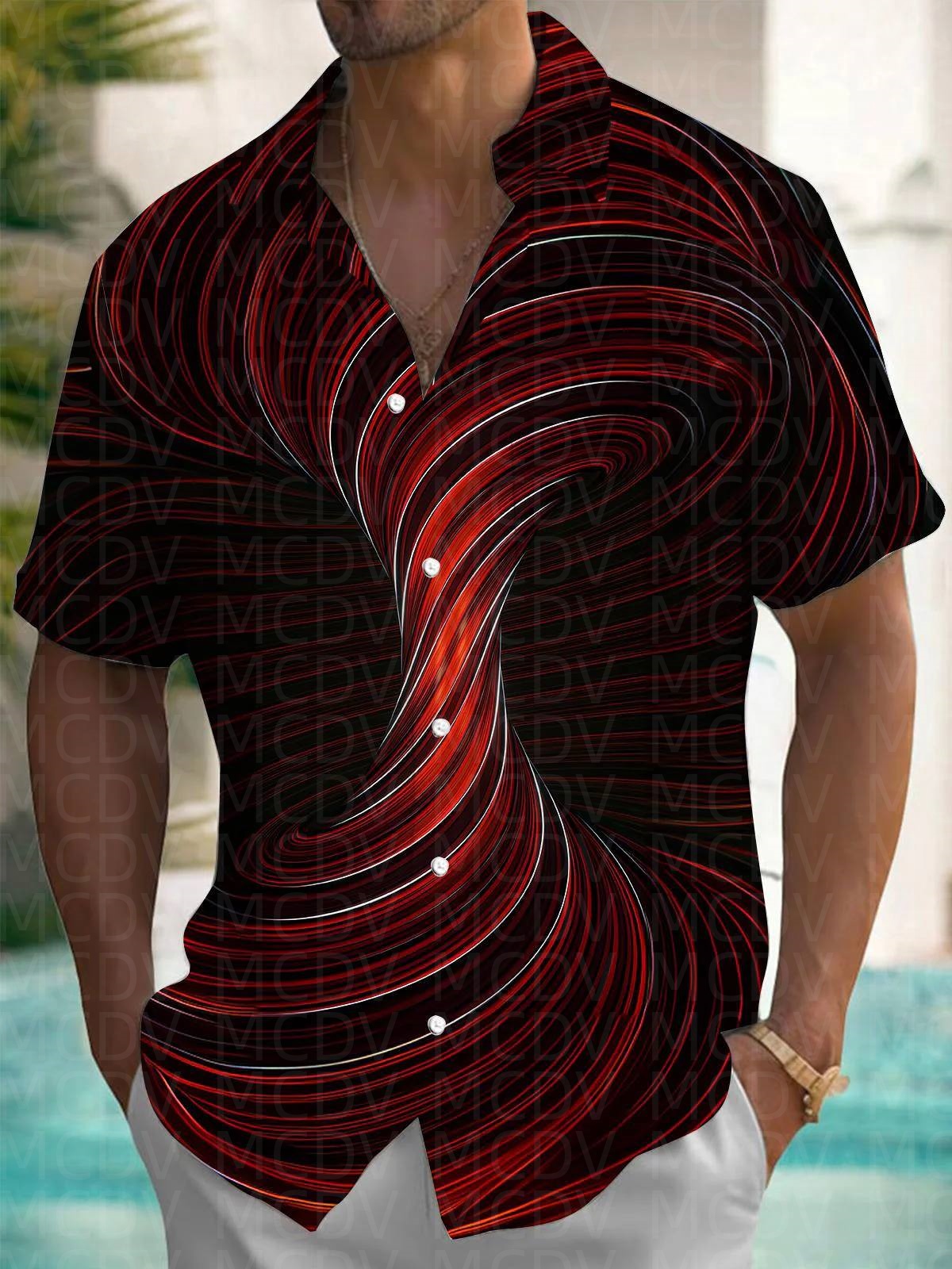Star Pattern Style Men's Hawai - مراجعة Shirt Camp Collar وسعره