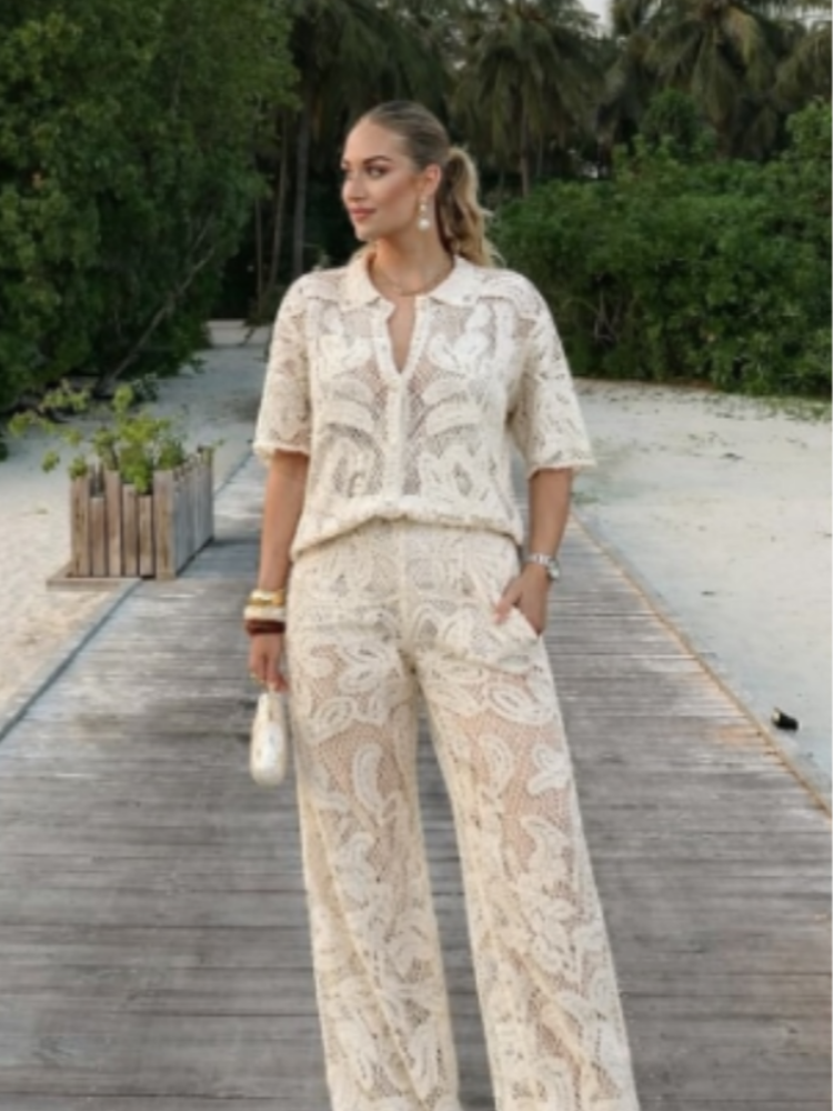 Women's Stylish 2 Piece Set Cr - مراجعة Resort Shirt Floral وسعره