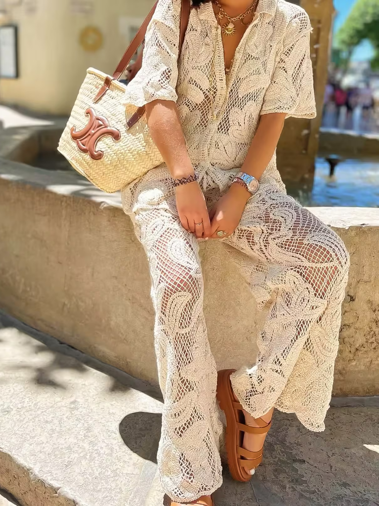 Women's Stylish 2 Piece Set Cr - مراجعة Resort Shirt Floral وسعره