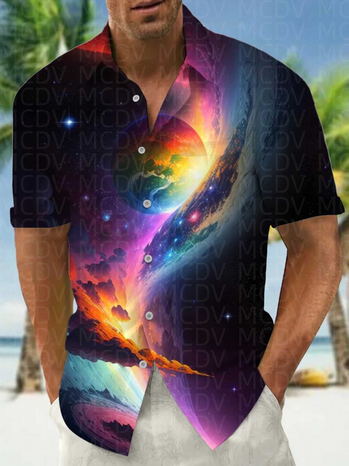 Sun Pattern Style Men's Hawaii - مراجعة Shirt Camp Collar وسعره