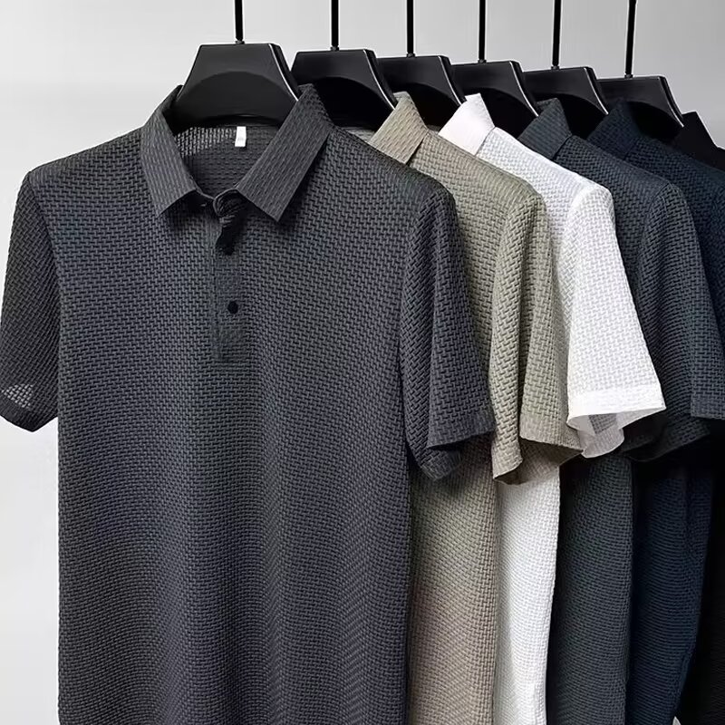 Summer New Men's Lop-up Hollow - مراجعة Polo Shirt Pique وسعره