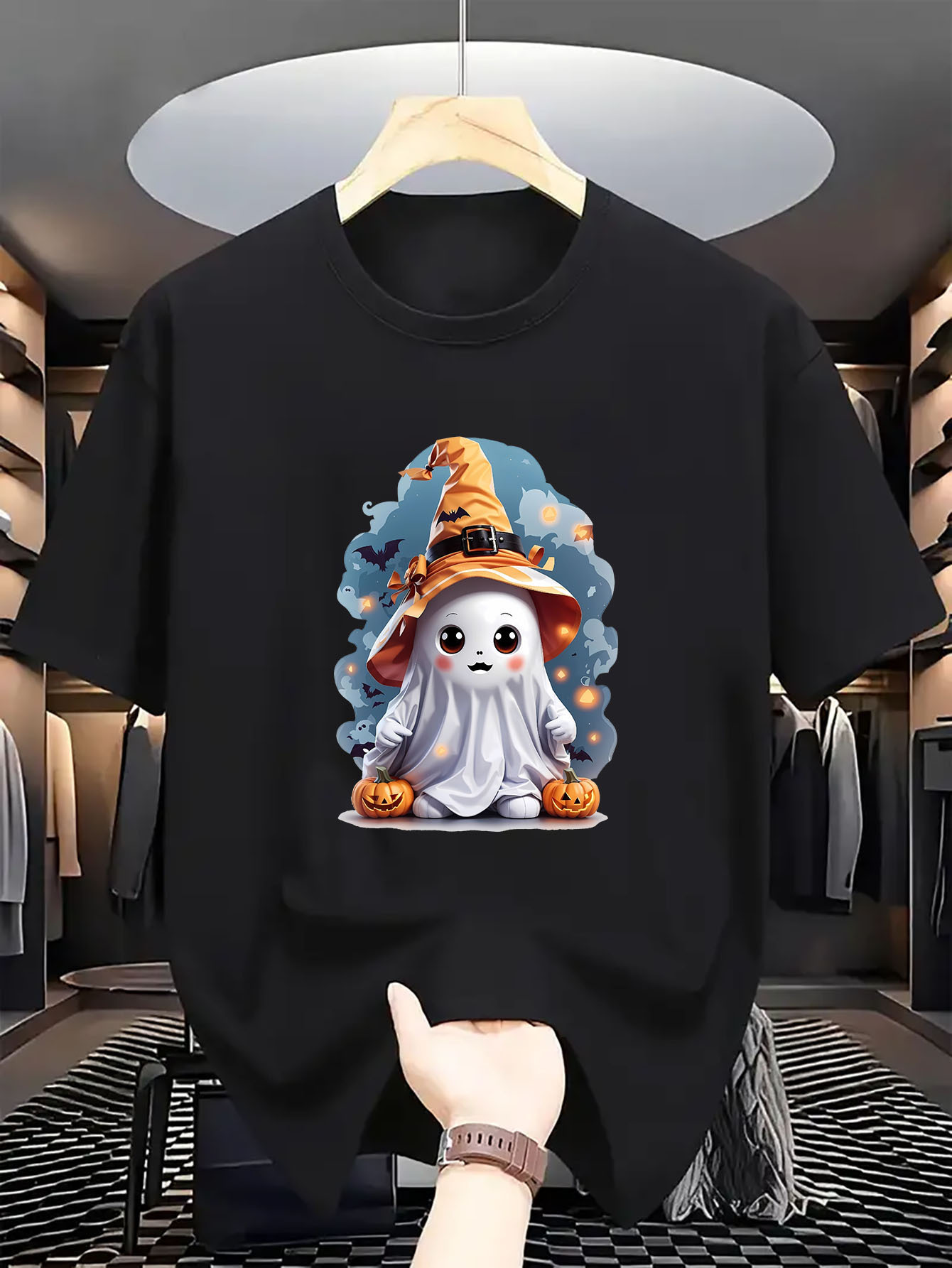 Halloween Cute Ghost Wizard Pu - مراجعة Linen Shirt Breathable وسعره