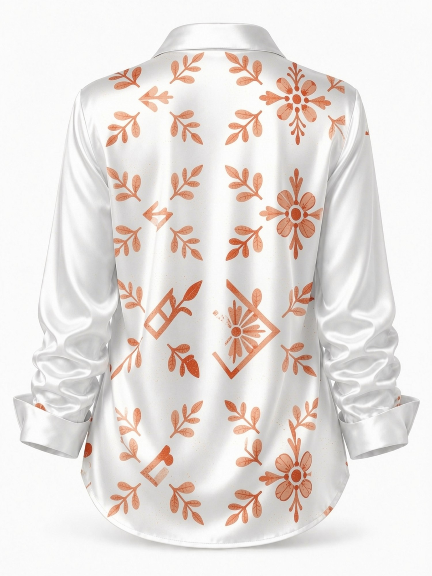 Cream Orange Floral Satin Blou - مراجعة Resort Shirt Floral وسعره