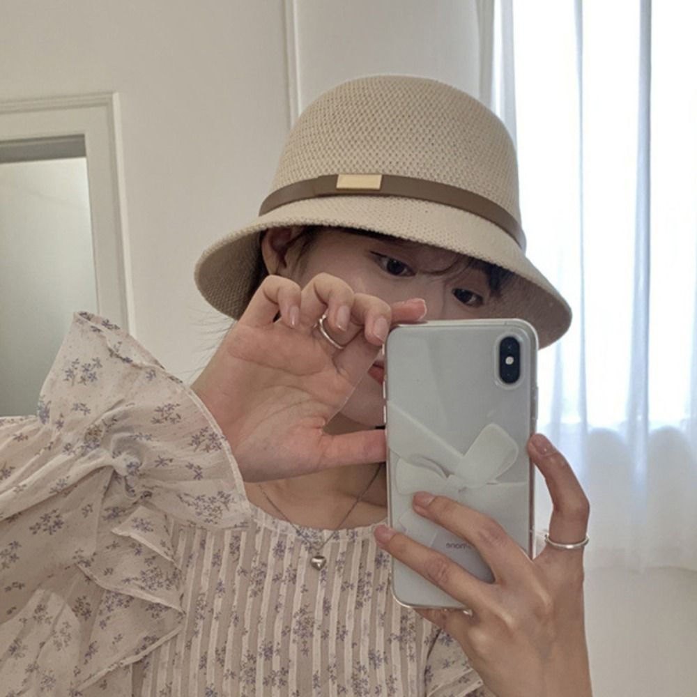 Korean PU Leather Belt Women S - مراجعة Bucket Hat Straw وسعره