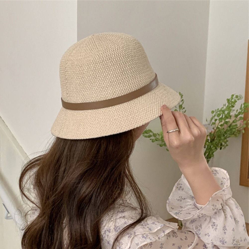 Korean PU Leather Belt Women S - مراجعة Bucket Hat Straw وسعره