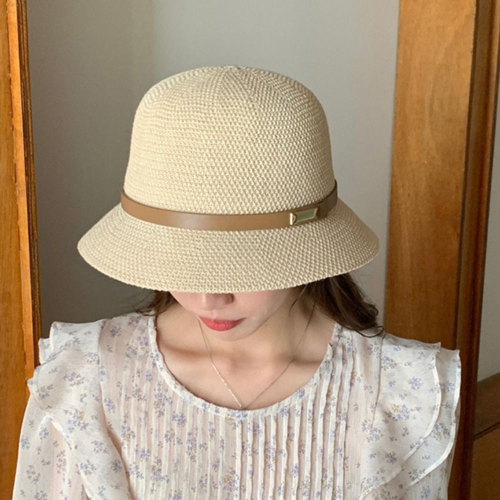 Korean PU Leather Belt Women S - مراجعة Bucket Hat Straw وسعره