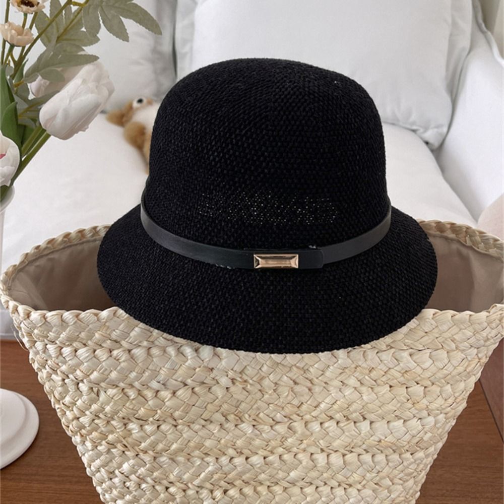 Korean PU Leather Belt Women S - مراجعة Bucket Hat Straw وسعره