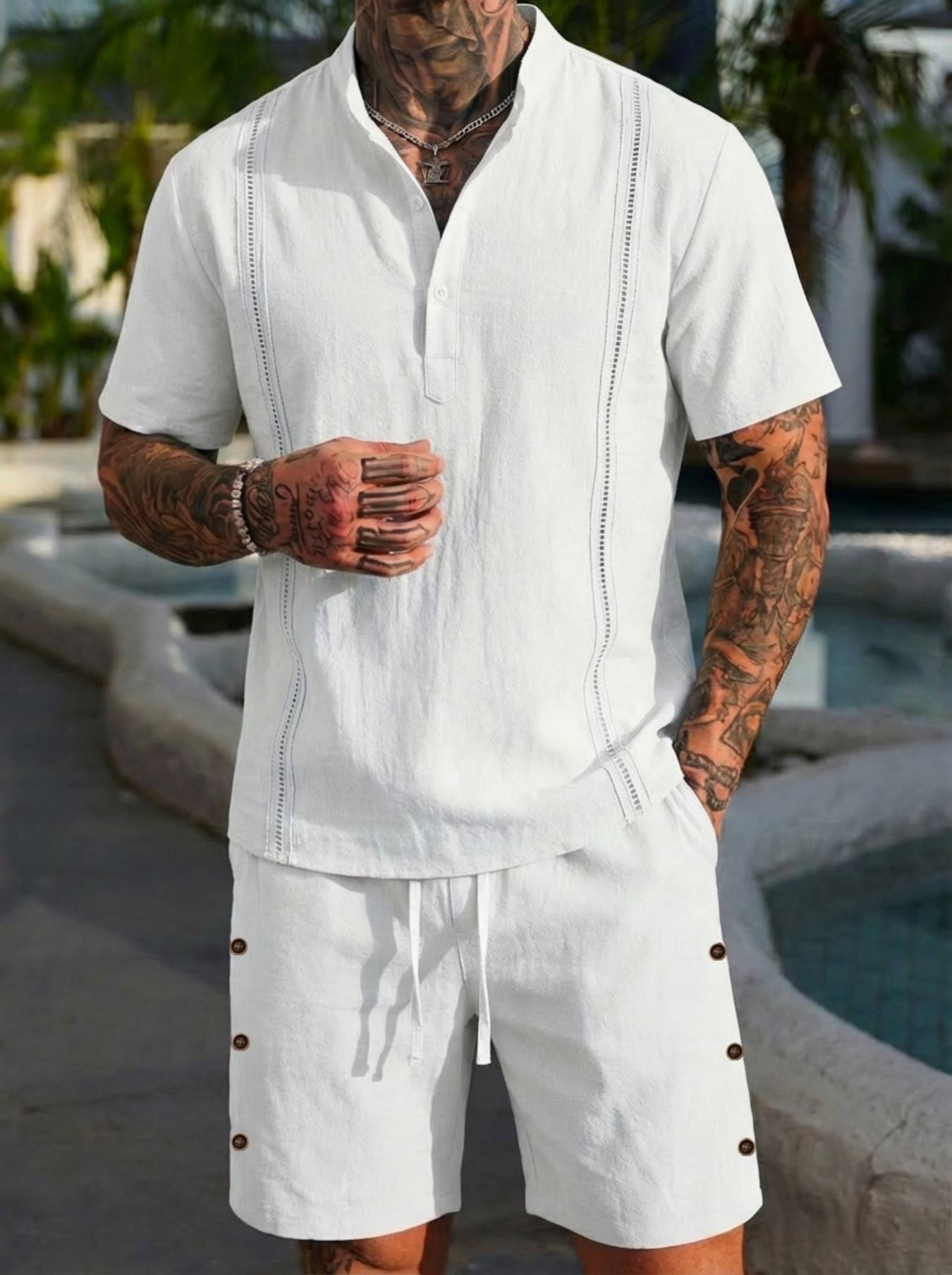 2026 men's summer beach casual - مراجعة Short Linen Drawstring وسعره