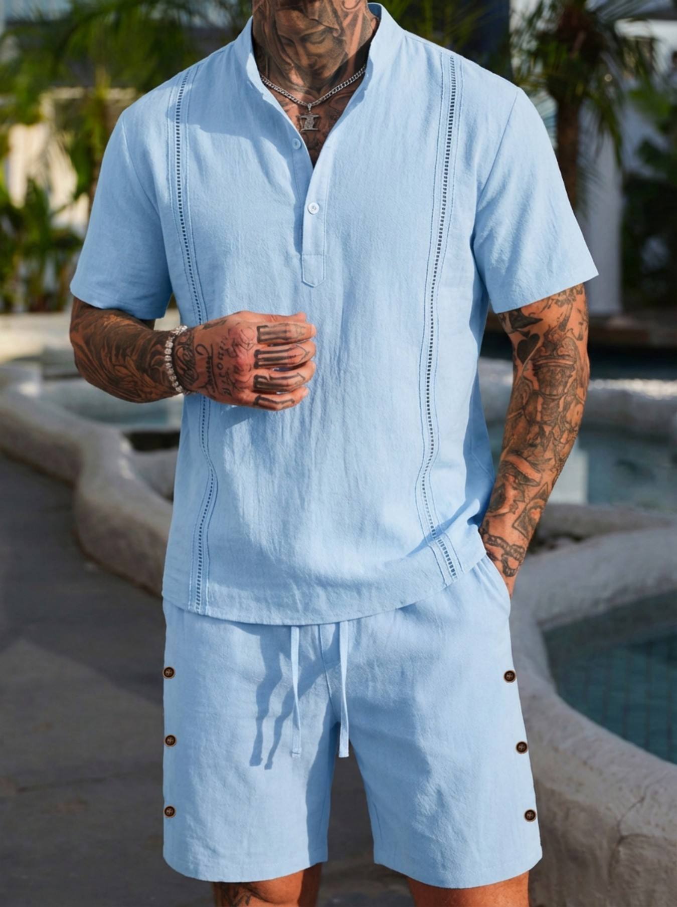 2026 men's summer beach casual - مراجعة Short Linen Drawstring وسعره