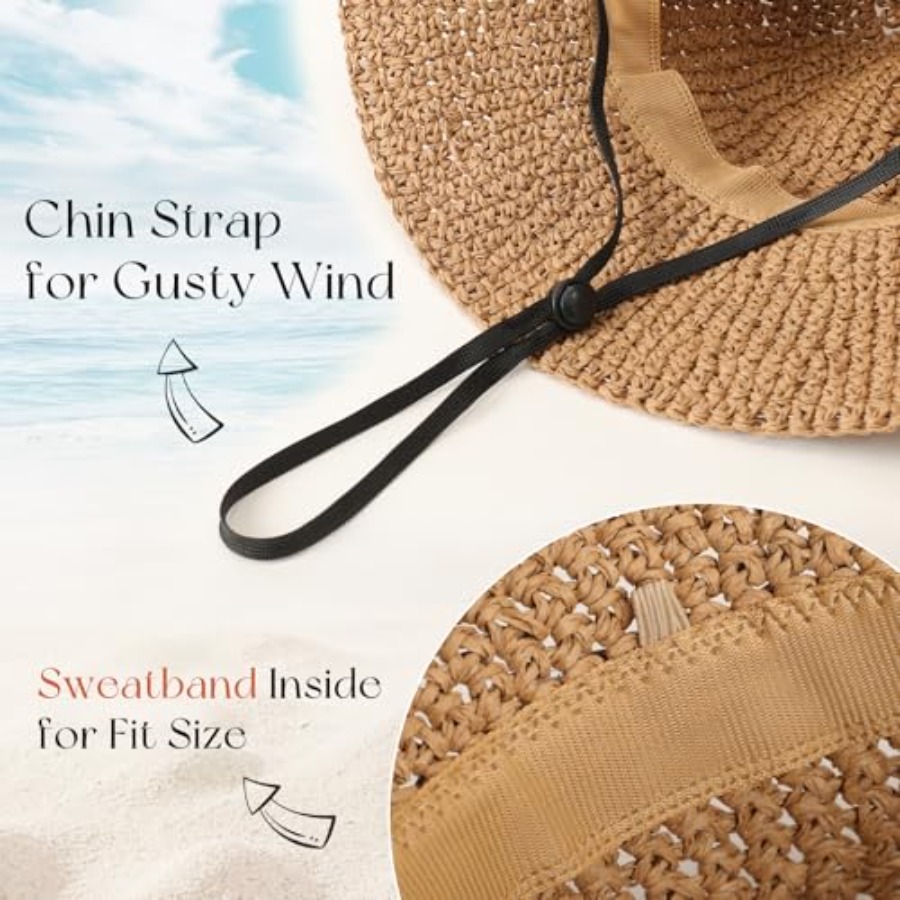 Beach Sun Hats for Women, Stra - مراجعة Packable Hat Nylon وسعره