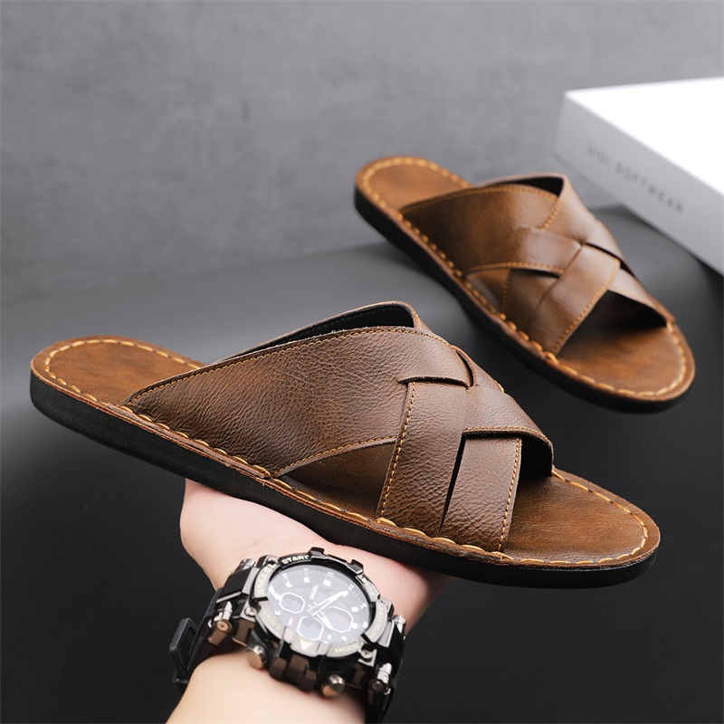 Genuine Leather Men Casual San - مراجعة Flip Flop Leather Men وسعره