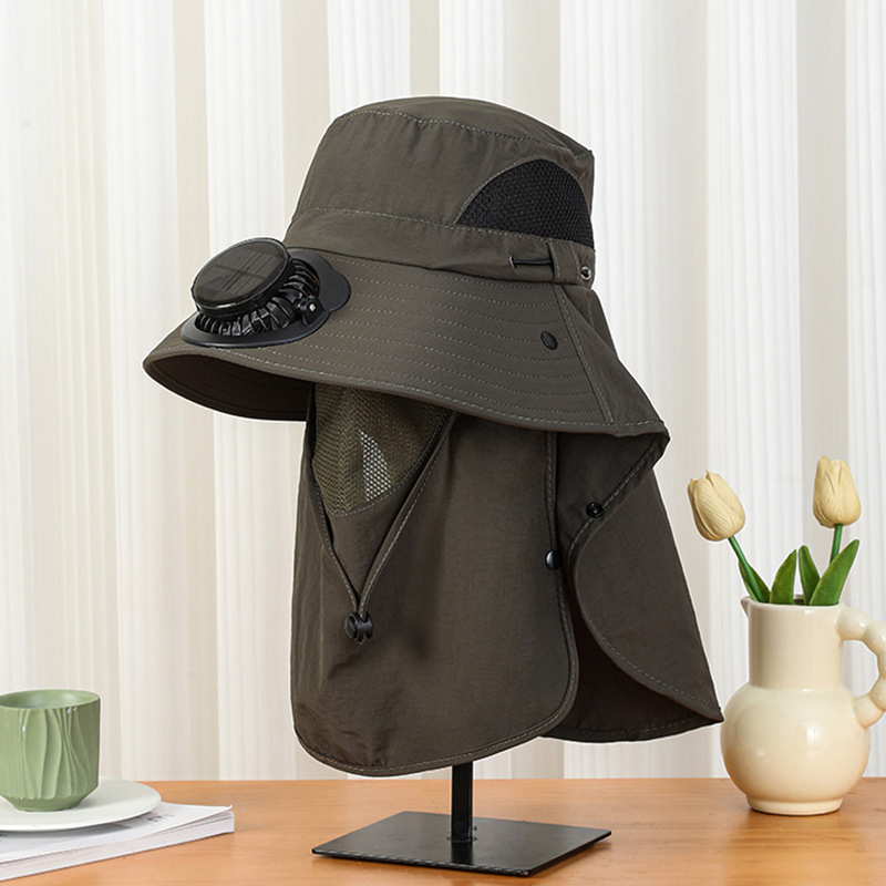 Men Solar Fan Hat Wide Brim UP - مراجعة Bucket Hat Straw وسعره