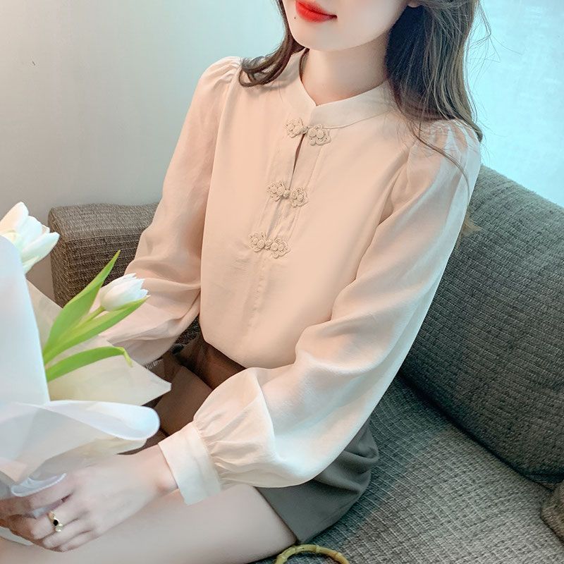 New Chinese Style Stand Up Col - مراجعة Shirt Camp Collar وسعره