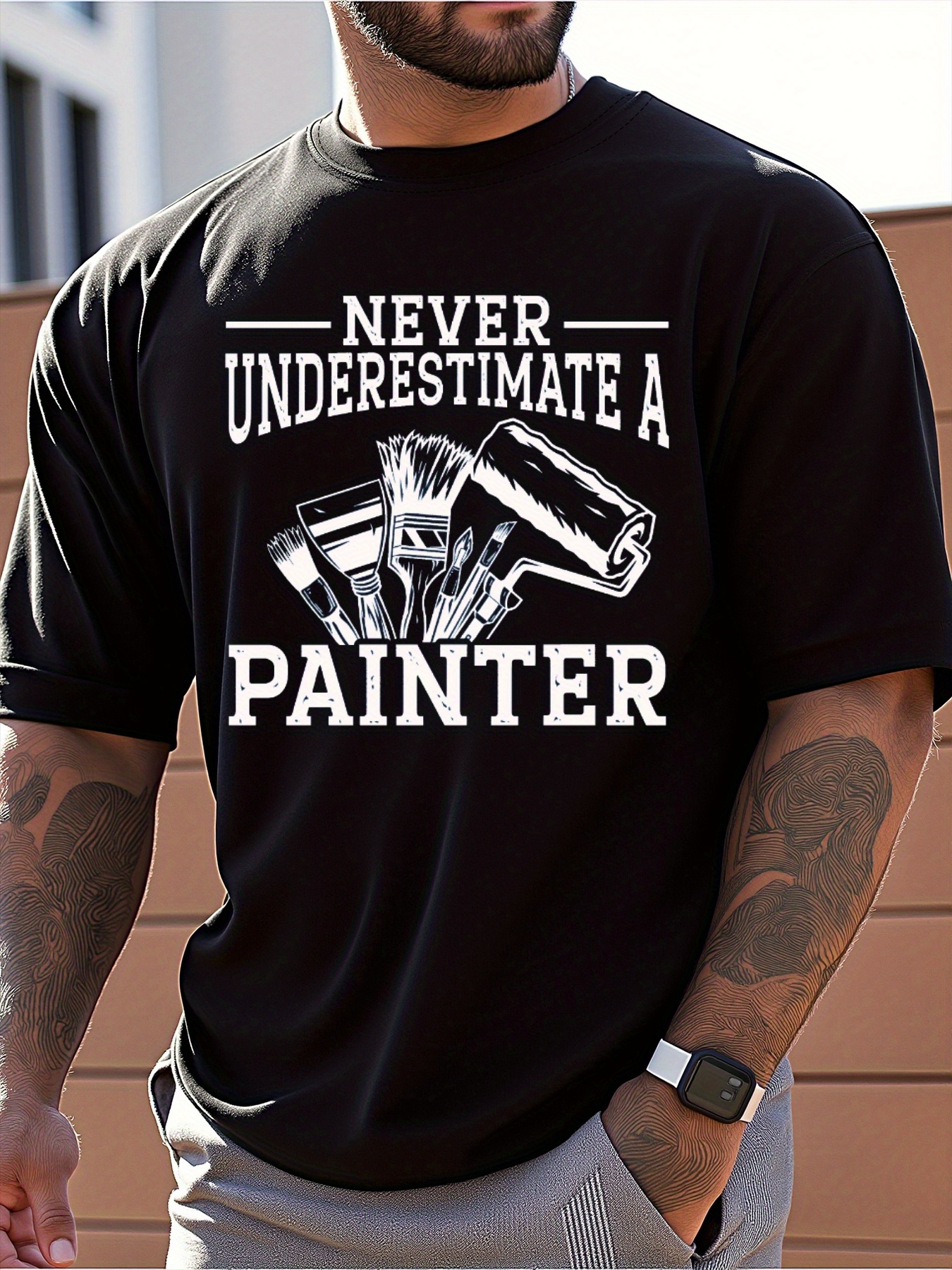 Men's Casual Graphic T-Shirt D - مراجعة Linen Shirt Breathable وسعره