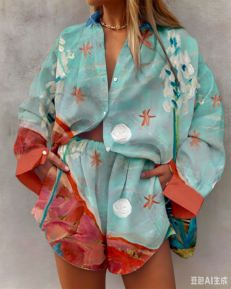Hawaii Summer Fashion Long Sle - مراجعة Resort Shirt Floral وسعره