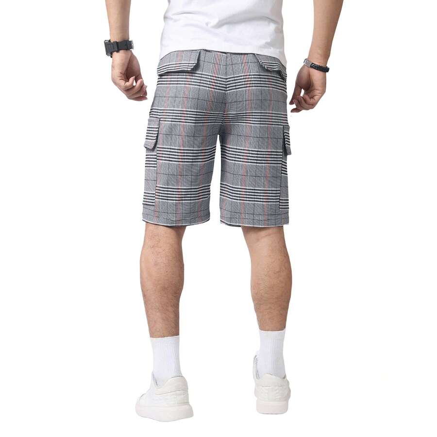 Mens Slim Fit Stretch Plaid Dr - مراجعة Shorts Chino Slim وسعره