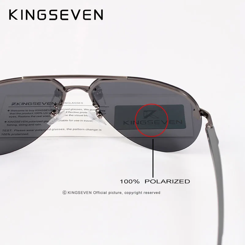 KINGSEVEN  Rimless Pilot Sungl - مراجعة Sunglasses Aviator Polarized وسعره