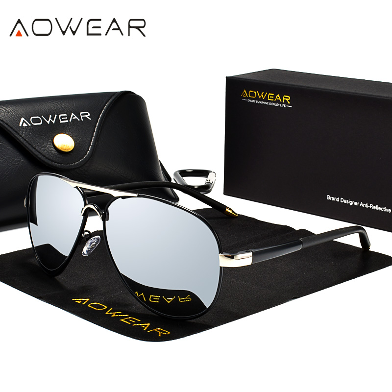 AOWEAR Men's Aviation Sunglass - مراجعة Sunglasses Aviator Polarized وسعره
