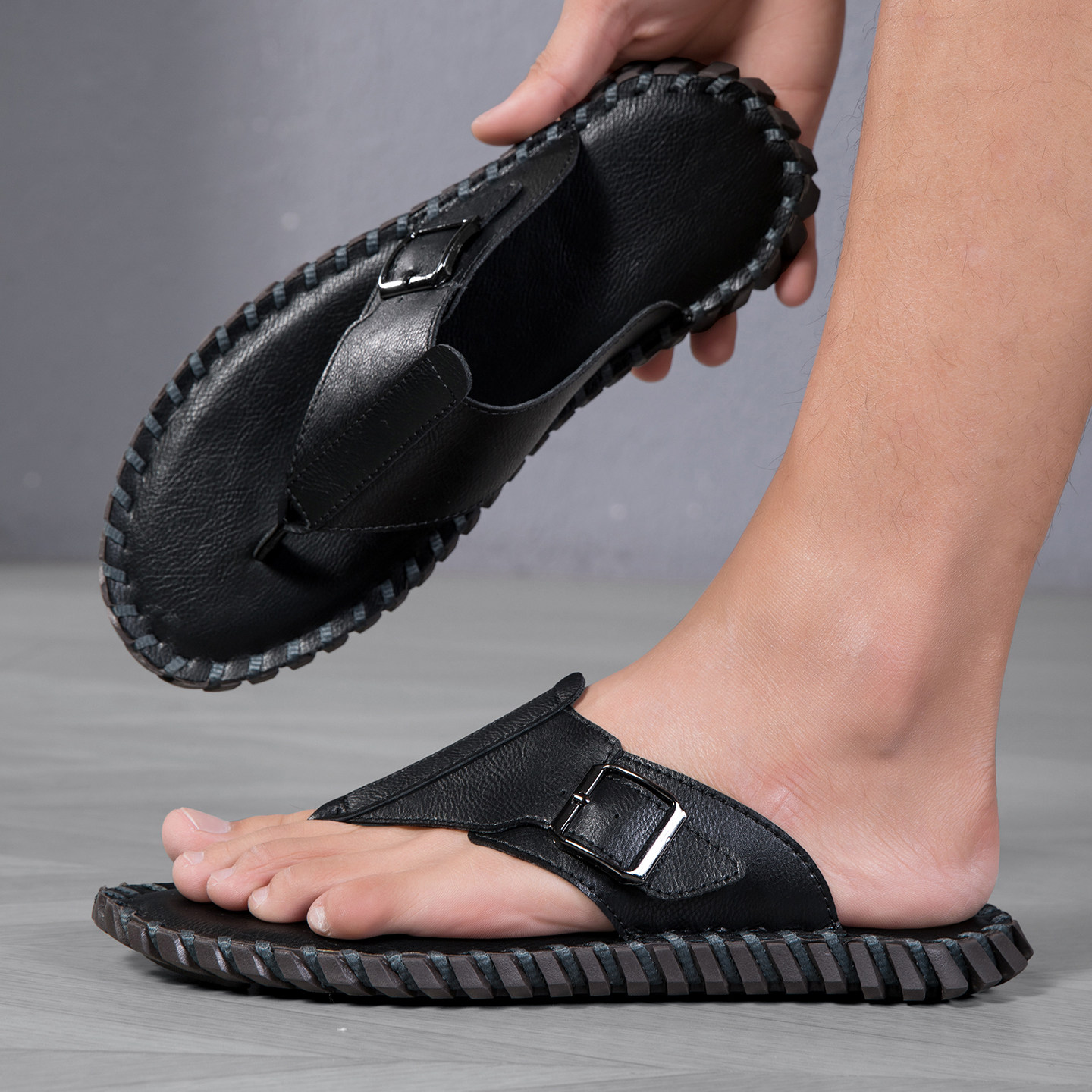 2026 Summer New Men's Plus Siz - مراجعة Flip Flop Leather Men وسعره