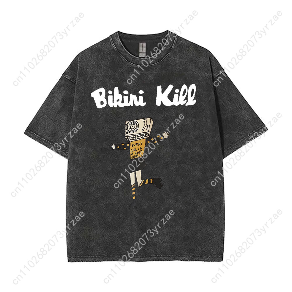 Bikini Kill Retro Wash Tshirt  - مراجعة Linen Shirt Breathable وسعره