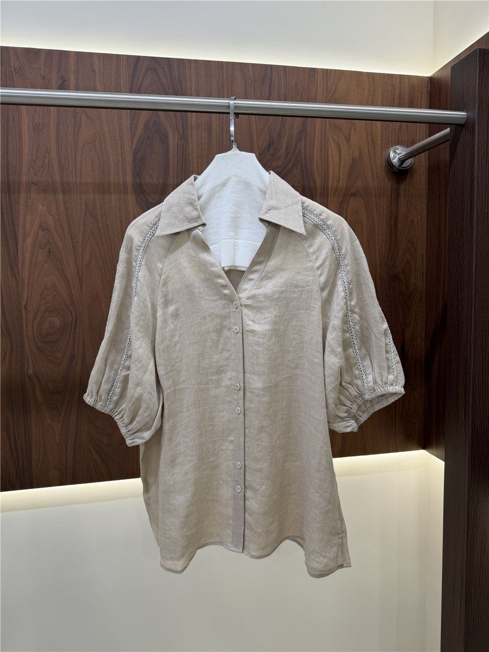 Women's Lape Short-Sleeve Shir - مراجعة Short Linen Drawstring وسعره