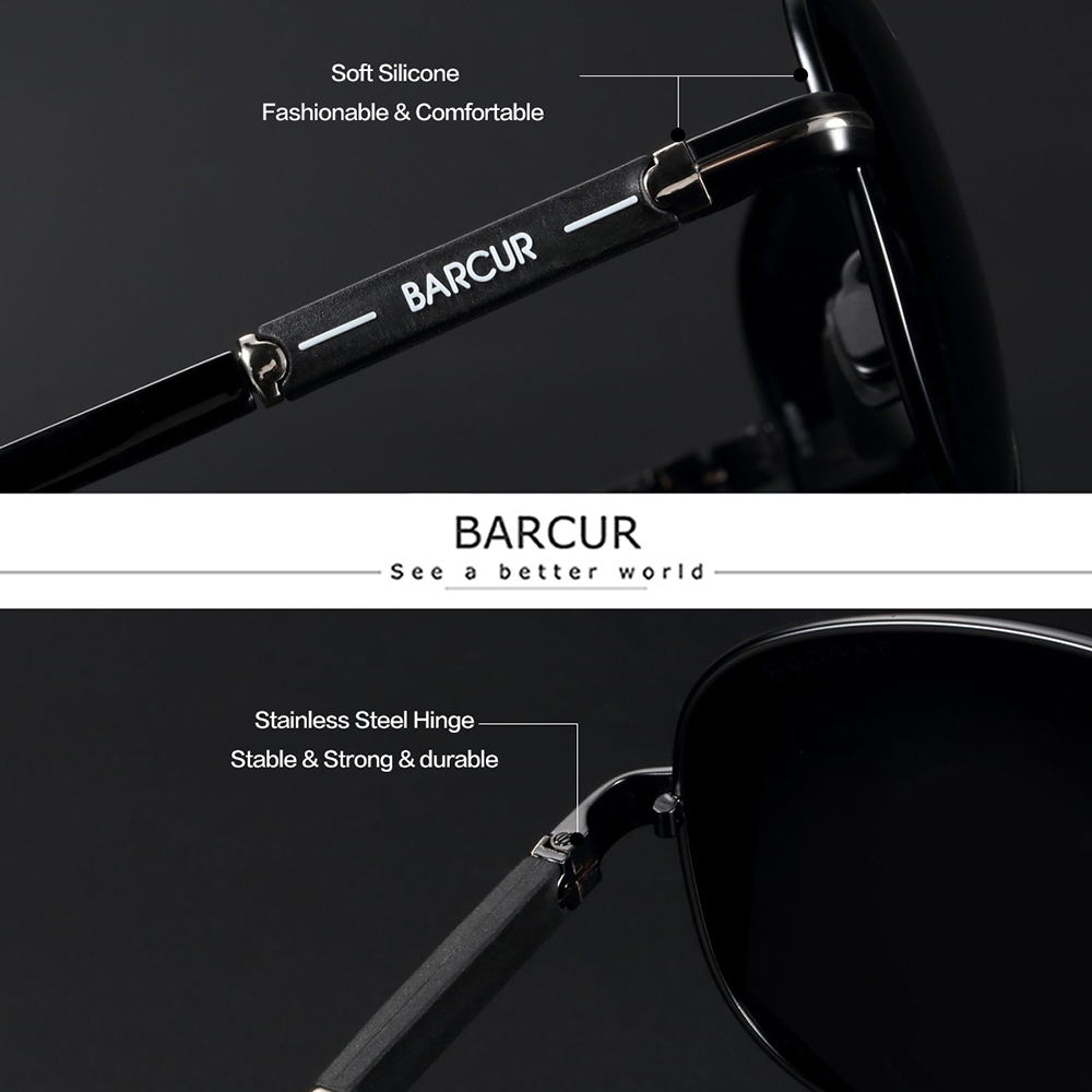 BARCUR Polarized Mens Sunglass - مراجعة Sunglasses Aviator Polarized وسعره
