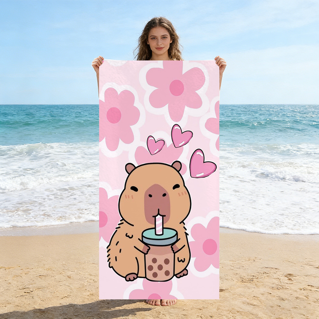 Funny Capybara Beach Towel Sma - مراجعة Beach Towel Large وسعره