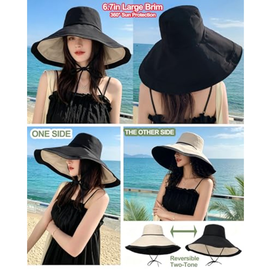Extra Wide-Brim Sun Hats Women - مراجعة Packable Hat Nylon وسعره