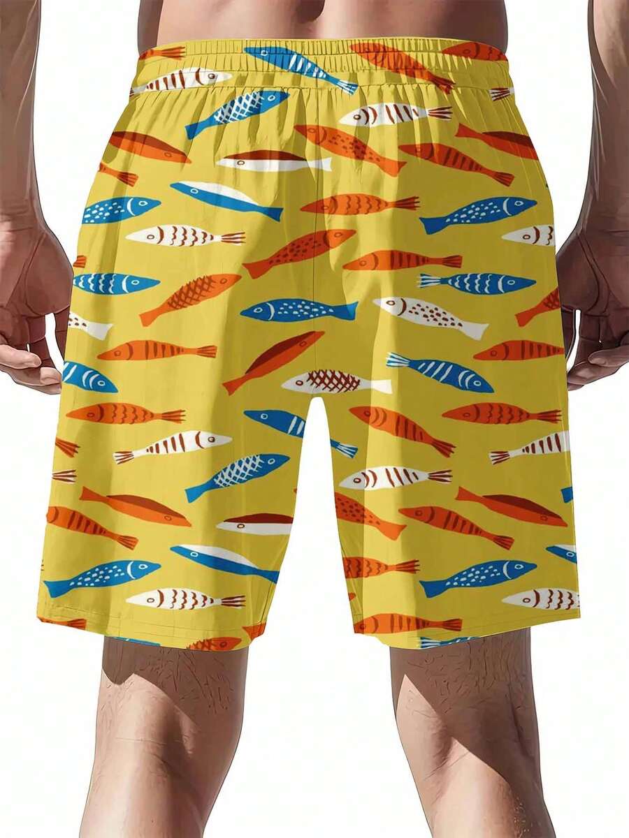Colorful Fish Pattern Swim Tru - مراجعة Swim Trunk Quick Dry وسعره