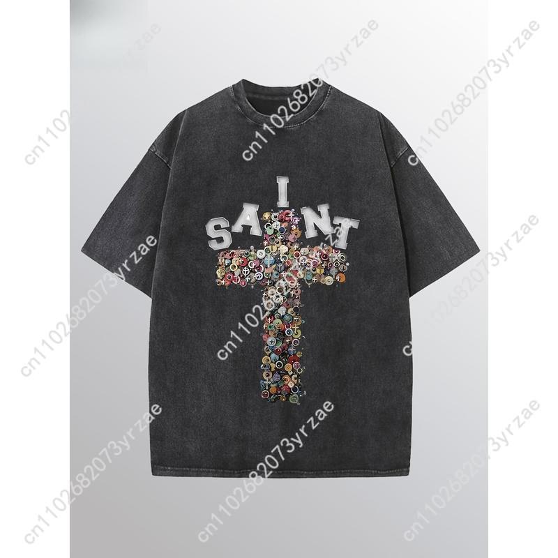 SAINT Retro Tshirt Man Woman H - مراجعة Linen Shirt Breathable وسعره