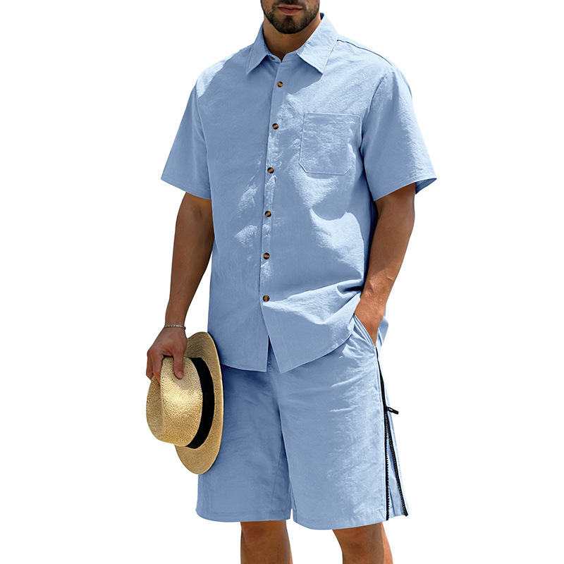 Men's Casual Cotton Linen 2 Pi - مراجعة Short Linen Drawstring وسعره