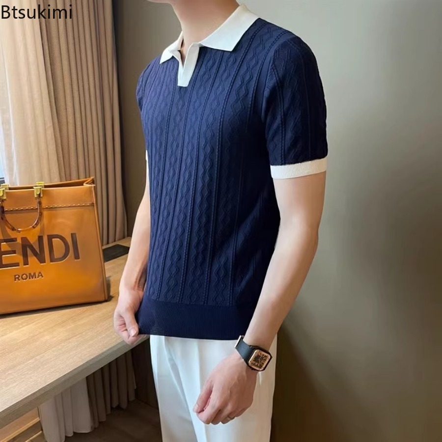 New 2026 Men's Summer Knitted  - مراجعة Polo Shirt Pique وسعره