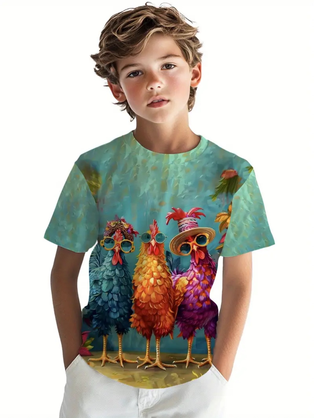 Kids' Tropical Macaw Parrots B - مراجعة Tee Graphic Print وسعره
