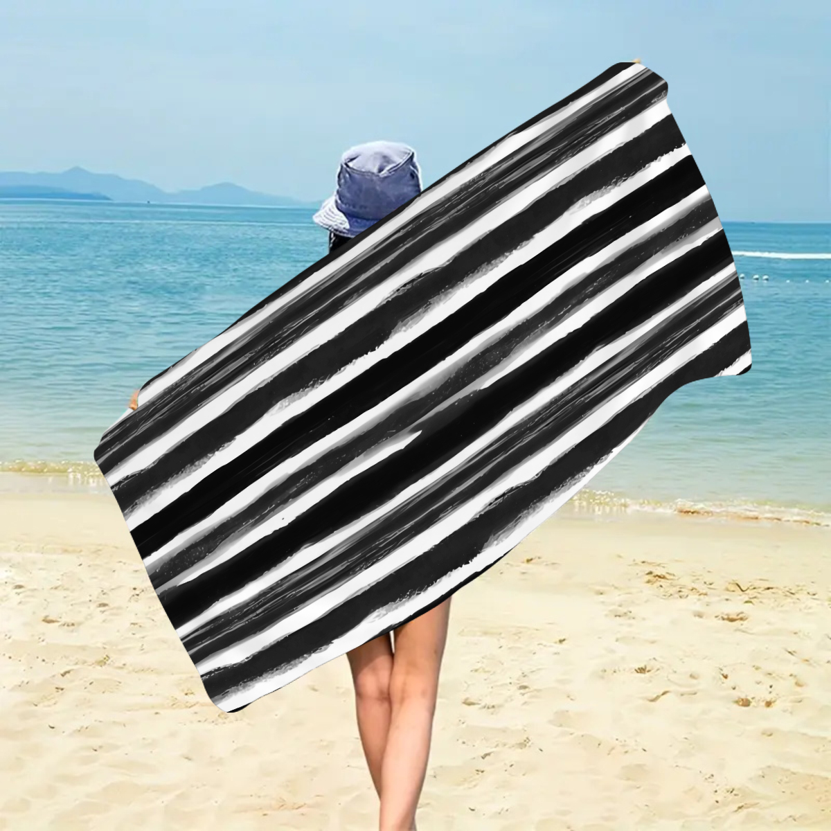 1pc fashionable colorful strip - مراجعة Beach Towel Large وسعره