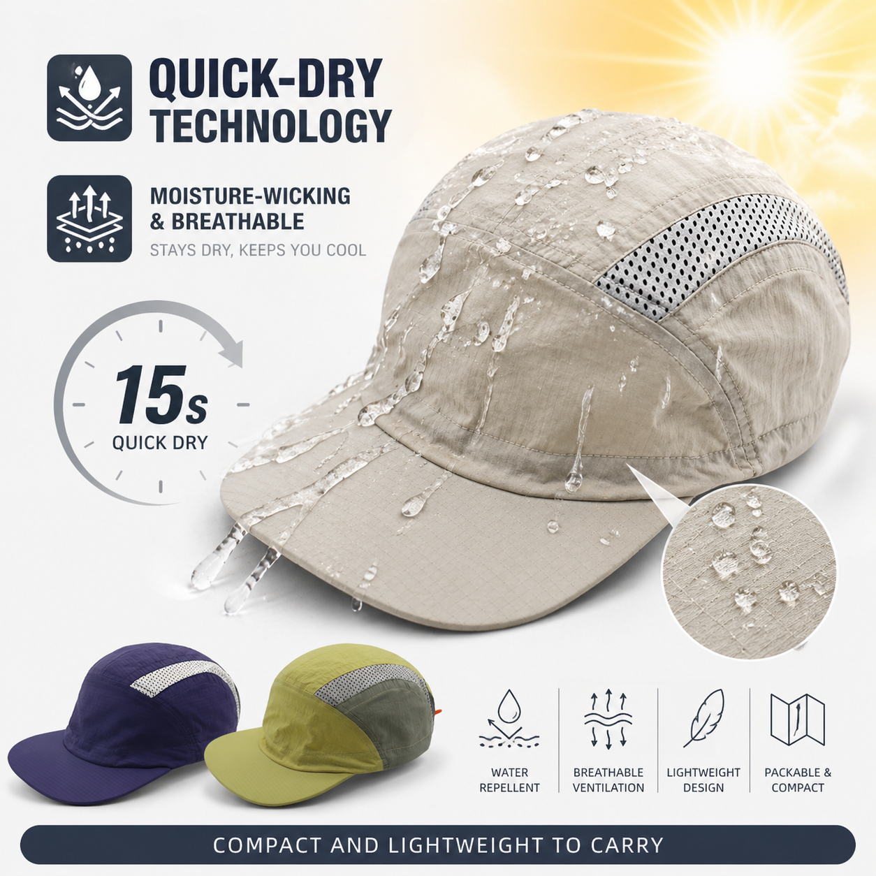 Quick Dry Running Cap Men Wome - مراجعة Packable Hat Nylon وسعره