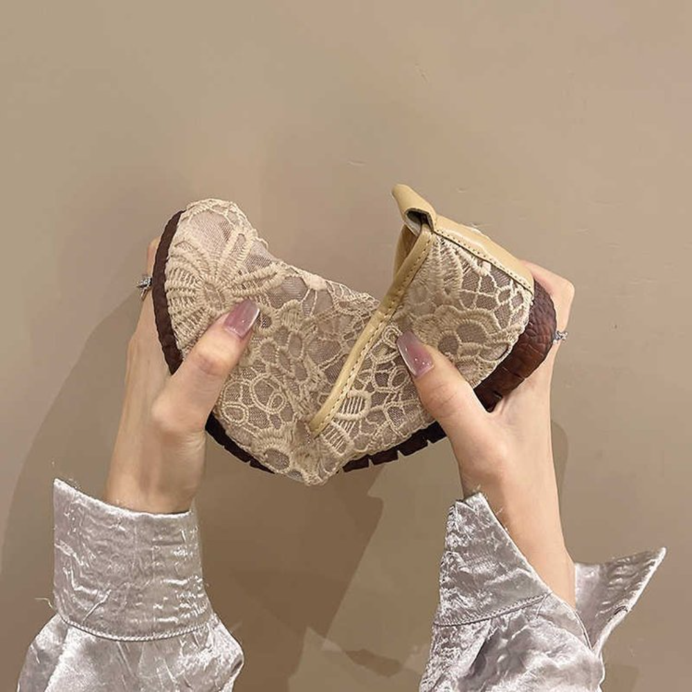 Chic Lace Mesh Hollow Out Espa - مراجعة Espadrille Slip On وسعره