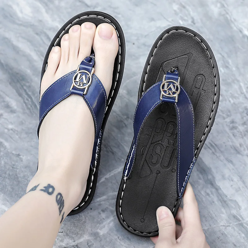 Men's Flip-flops Solid Color w - مراجعة Flip Flop Leather Men وسعره
