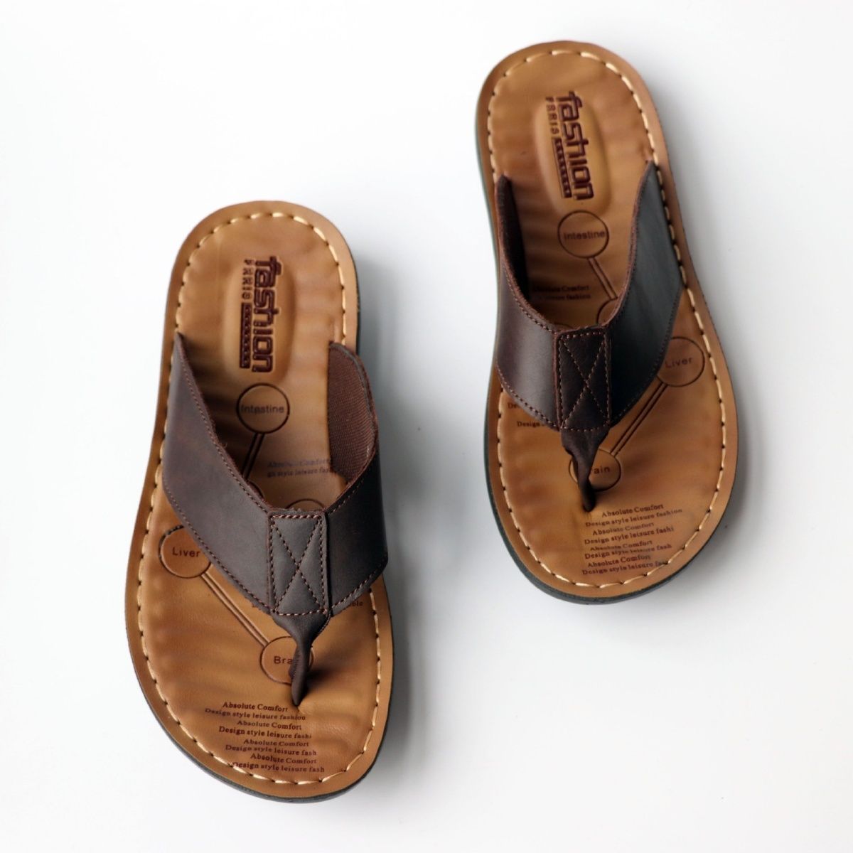 Summer Shoes Men Slippers Genu - مراجعة Flip Flop Leather Men وسعره