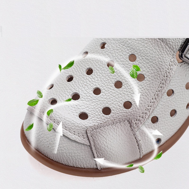 New Cow leather low heel sanda - مراجعة Casual Sandal Leather وسعره
