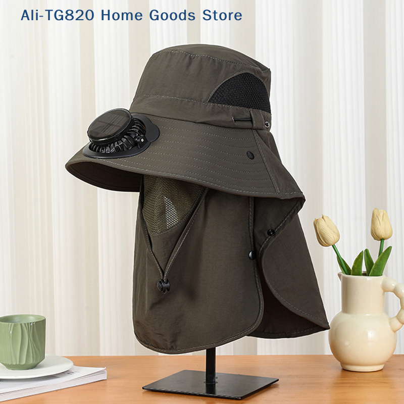 [TG820]Men Fan Hat With Solar  - مراجعة Bucket Hat Straw وسعره