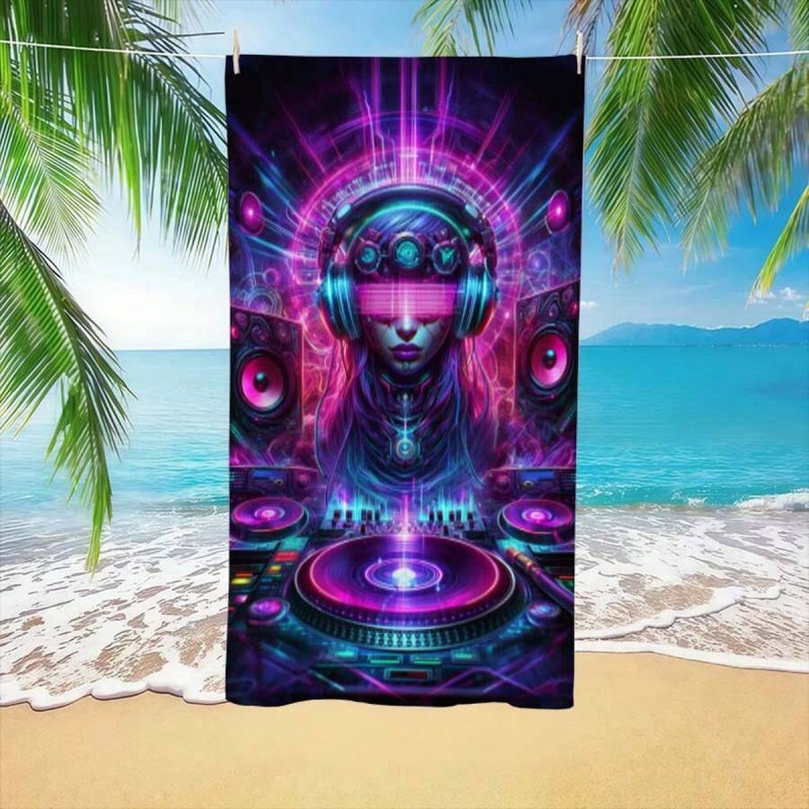 Extra Large Cyberpunk DJ Patte - مراجعة Beach Towel Large وسعره