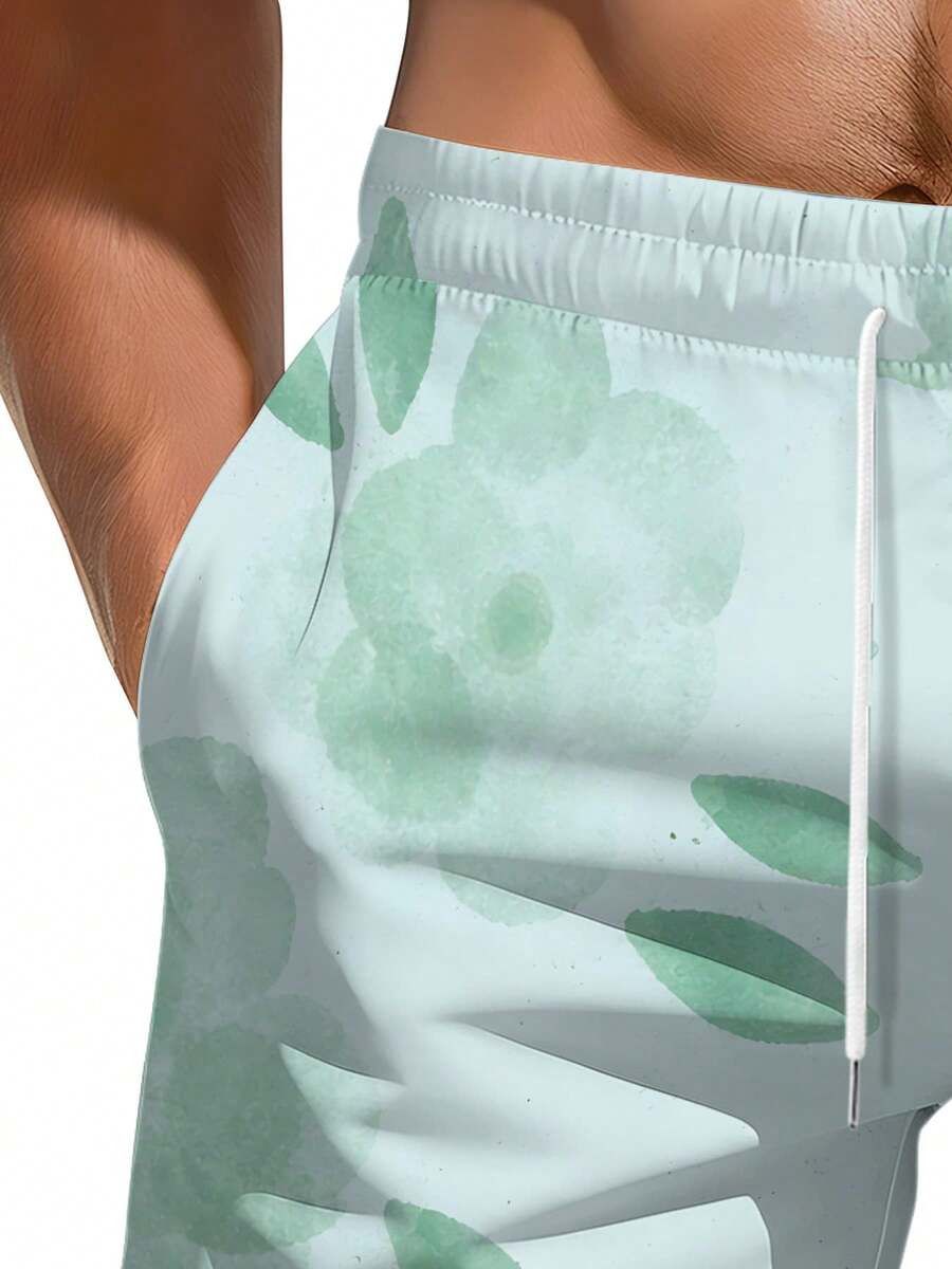 Mens Floral Print Beach Shorts - مراجعة Swim Trunk Quick Dry وسعره